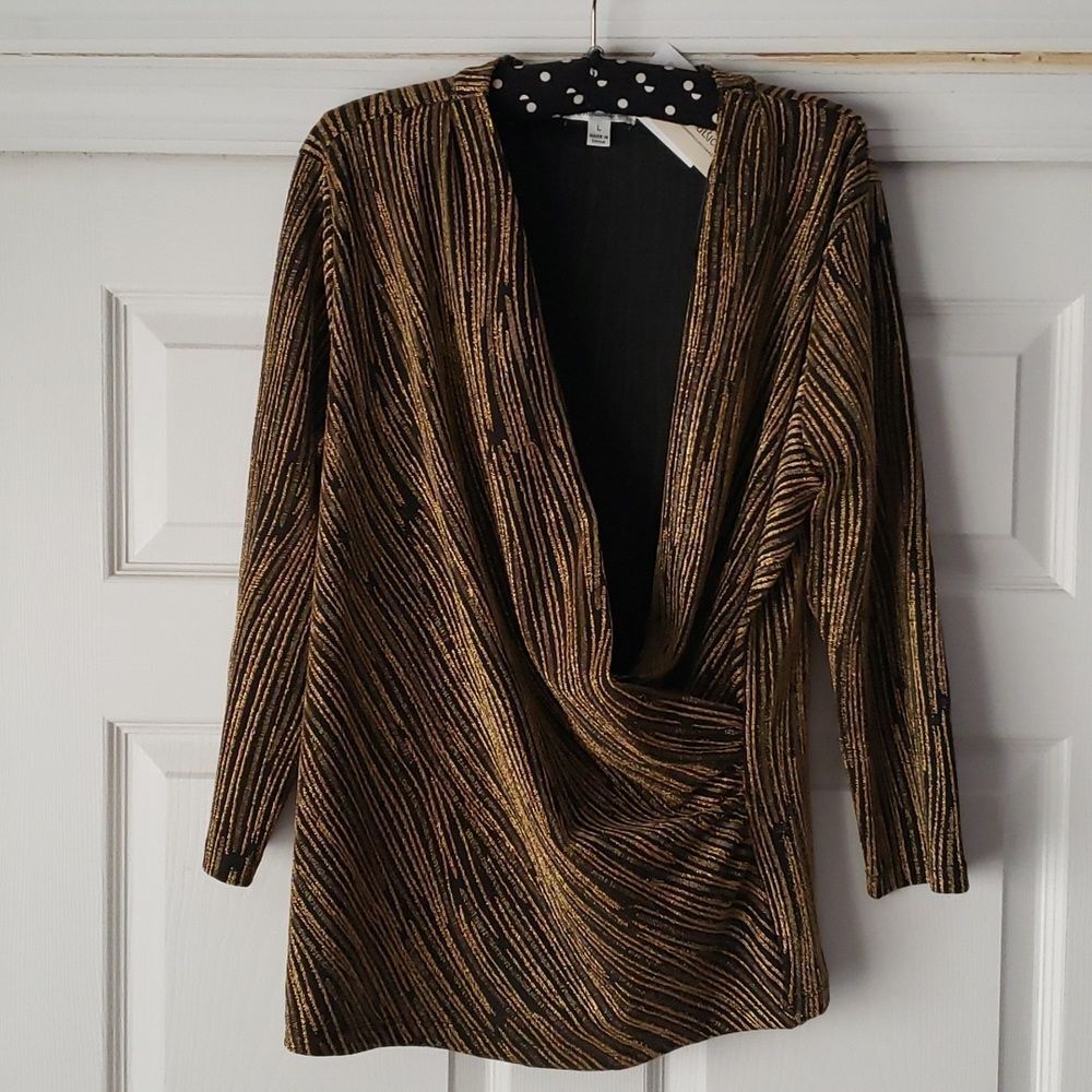 🪸🪸🪸JOHNPAULRICHARD Textured Dress Blouse🪸🪸🪸